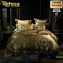 Mengyou Lian European-style palace luxury bedding model room Golden jacquard four or six eighty sets of MYL414