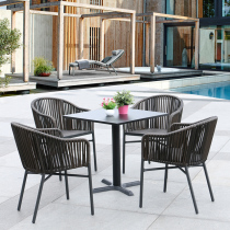 Outdoor Casual Rattan Chair Vine choreography Courtyard Villa Hotel Outdoor Milk Tea Shop Coffee Table Chair Three-five Pieces Kit
