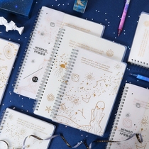 Creative notebook art exquisite college students simple hipster thread circle book b5 Primary School students a5 square book female grid horizontal line book loose page notepad large thickened book set