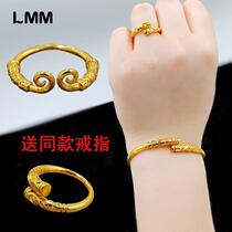Zhou Dafu Huan USD Hoop Rod bracelet male gold lovers a pair of pure 18K gold tight hoops to remember the same