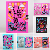 Spot special Australian smiggle stationery student carved pink mermaid notebook with lock diary book