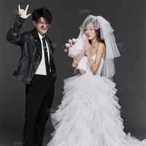 New wedding dresses accessories head yarn white short multiple layers fluffy female bridal head yarn vegan screen red photo props