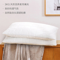 Full buckwheat leather pillow Single pillow inner adult pillow for sleeping adults Home Mens singles Double with pillowcase