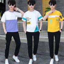 Youth 13 summer suit Boy 12-15 years old high school junior high school students short sleeve T-shirt 14 trend big children summer clothes