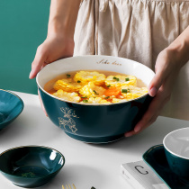 Double-plated gold-plated soup bowl large household Phnom Penh Chinese vintage bowl of salad bowl fruit bowl ceramic follicle bowl