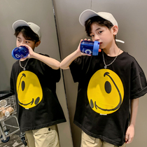 Childrens clothes boy summer suit 2022 new little boy handsome short sleeve T-shirt artificial pants two sets of damp