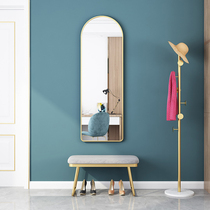  ins style full-length mirror Household bedroom living room wall-mounted full-length mirror Nordic simple style oval wall-mounted mirror