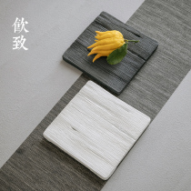 Drinking Japanese cement concrete tea tray pot bearing dry bubble table dry bubble table small tea table Zen tea set Support Pot support