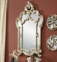 European-style foyer Living room Classical fireplace decorative mirror Luxury golden entrance mirror Carved mirror Hotel lobby hanging mirror