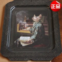 French imported ibride creative decorative wall mural hanging tray tray animal portrait cat LAZY VICTOIRE