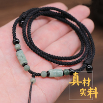 Jade pendant lanyard Mens necklace rope Halter neck Womens wax rope Hand-woven pendant rope Emerald black rope