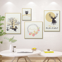 Nordic bedroom background wall decoration living room TV background wall sticker wallpaper painting Self-adhesive rental house transformation ins