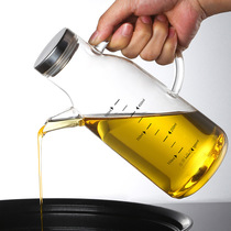 Kitchen glass oil bottle leak-proof oil pot household oil pouring bottle large capacity small quantitative controllable oil tank does not hang oil