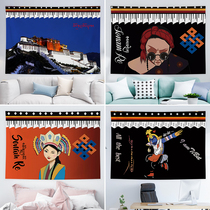 Background cloth hanging cloth Tibetan national culture Tibetan Buddhism Potala Palace room traditional Thangca painting tapestry wall cloth