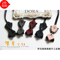 Korean version of the childrens year-old full moon baby mini bow tie boy shirt wild new polka dot performance parent-child bow tie