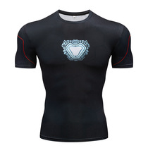 Avengers T-shirt Iron Man Tops Fitness Wear Marvel T-shirt