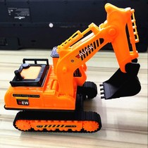 Excavator Childrens toy hand-held creative car Inertial engineering car Large excavator puzzle boy hook machine sliding dig