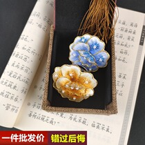 Original design Su embroidery peony handmade Suzhou embroidery towel buckle Chinese style scarf buckle abroad special gift