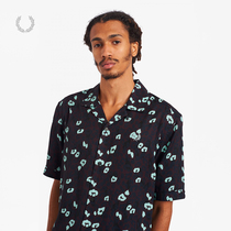 FRED PERRY MENs short-sleeved shirt 2021 summer new casual printing wheat ear embroidery top M1651