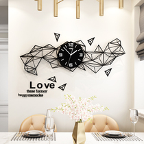 Atmospheric simple creative clock wall clock living room household fashion personality art Nordic decoration silent wall clock