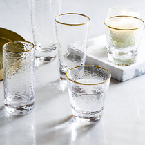 Blue Lotus Phnom-rimmed eye glass cup hand cup large capacity cup fruit juice cup cold drink cup home Creative