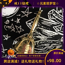 Imported Triple Moon Brass Gold Polish Altar Bell gold-plated moon phase rattle
