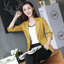 Linen Cotton 70% Sleeves Small Suit Jacket Woman 100 hitch Casual West Suit Blouse