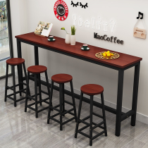 Bar table home high table restaurant coffee milk tea shop table and chair small balcony table long table narrow bar table against wall