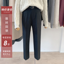 Lolora black suit pants womens high waist straight tube 2021 Winter new Korean simple casual long pants