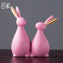 Wine cabinet decorations creative gifts TV cabinet ornaments birthday gifts desk living room cute rabbit ornaments