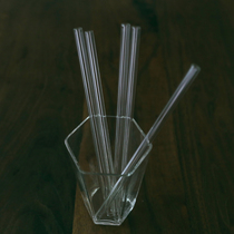 Glutinous rice porcelain) National transparent glass straw environmental protection straw heat-resistant glass straw juice straw