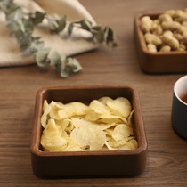 Japanese-style grid snacks Solid wood nuts dried fruit plate Household snacks Candy melon seeds plate Fruit plate