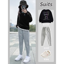  Belan Senma girls spring suit Western style net red childrens sweater sports spring 2021 spring and autumn new middle