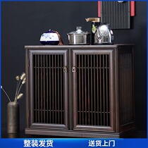 Walnut color mobile tea cabinet home small tea table side corner simple tea table side cabinet living room coffee table tea car