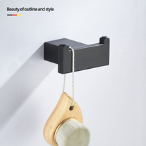 304 stainless steel black single hook stainless steel bathroom wall hanging clothes hook Coat hook Wardrobe hook row hook