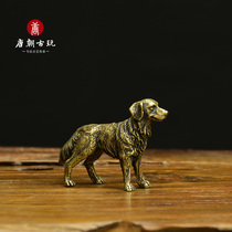 Antique antique small bronze statue lucky puppy Pure copper Wangcai desktop small ornaments Ancient casting vintage new products listed