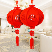 Spring Festival decoration supplies New Year decoration non-woven palace lamp New Years Day wedding festival felt three-dimensional blessing small lantern