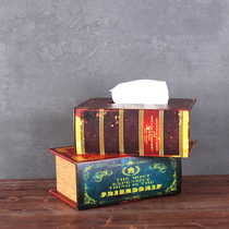 European fake book leather waterproof tissue box creative decoration drawing box home napkin box collection and finishing