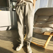 Now Korean loose plus velvet thickened leg pants casual pants womens autumn and winter sports pants pants 2022 new