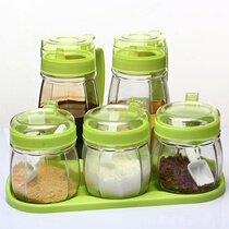 Conditioning Rack Oil Bottle Pot Salt Jars Seasoning Box Suit Home Seasonings Jars Glass Kitchen Accessories