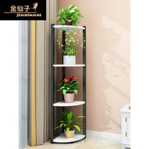 Corner flower shelf indoor triangle right angle storage flower stand Iron turn corner multi-layer triangle living room floor