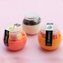 160ml round spherical transparent yogurt bottle with lid baking wood bran Mu Si plastic jelly star cup is not resistant to high temperature
