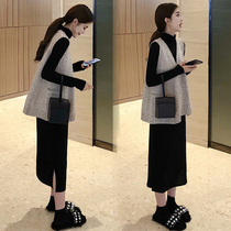 Pregnant woman Liandress Spring clothing suit nets red blouses fashion models Spring new womens spring and autumn sweaters Two sets