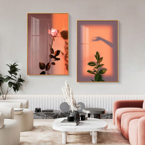 Nordic light and shadow figure restaurant decoration painting light luxury style modern art flower dining room bedroom background wall hanging painting