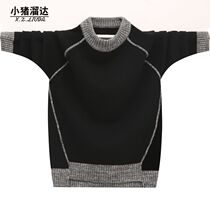 Childrens clothing autumn and winter clothing new boys sweater jacket big boy childrens knitted Korean version of the foreign cardigan black