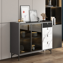 Italian light luxury dining side cabinet Modern simple foyer entrance cabinet Nordic glass locker wine cabinet side cabinet Tea cabinet