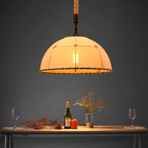  Jushang American country retro hemp rope lamp Creative personality Industrial coffee restaurant living room clothing store linen chandelier