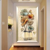  Diamond cross embroidery 2021 new living room full of diamonds vertical version of the entrance vase landscape handmade dot stickers diamond embroidery