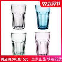Boxel cup Tempered Clear glass Blue pink green water cup Tea juice Beer bar Hot milk cup