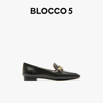 BLOCCO5 official spring and summer Inn commuter 100 lap chain Lefu shoes womens small crowd flat flat single shoes